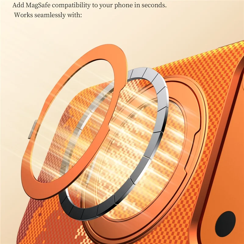 SULADA pour iPhone 17 Pro étui magnétique avec support pivotant à 360° motif montagne dorée coque fine en PC - Orange