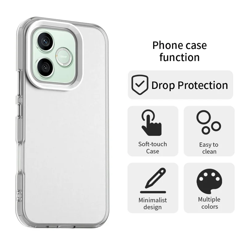 For Honor 600 Lite 5G Case PC + TPU + PET Matte Anti-Drop Phone Back Cover - White