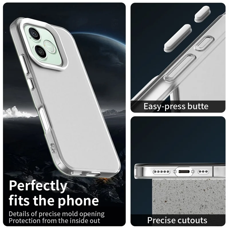 For Honor 600 Lite 5G Case PC + TPU + PET Matte Anti-Drop Phone Back Cover - White