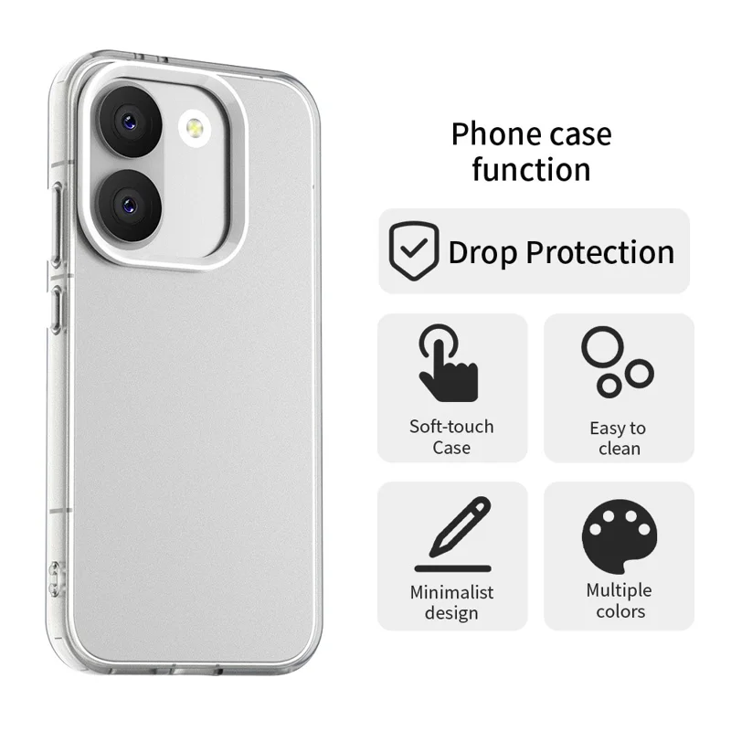 For Xiaomi Poco X8 Pro 5G / Redmi Turbo 5 5G Case PC + TPU + PET Matte Anti-Drop Phone Back Cover - White