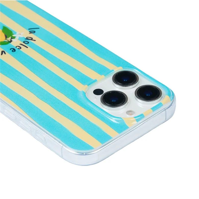 For iPhone 17 Pro Case Heat Transfer Striped Pattern Soft TPU Anti-Scratch Phone Cover - Green