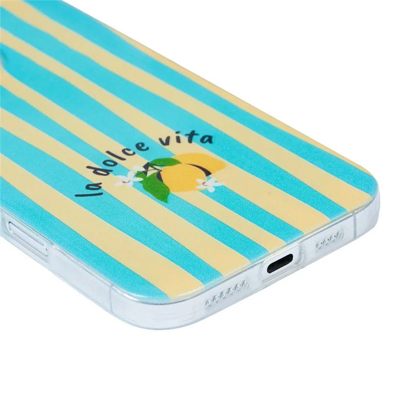 Für iPhone 13 Pro Hülle Heat-Transfer Gestreift Muster Weiches TPU Kratzfeste Handyhülle - Grün