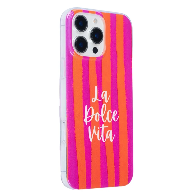 For iPhone 11 Case Heat Transfer Striped Pattern Soft TPU Anti-Scratch Phone Cover - Rose