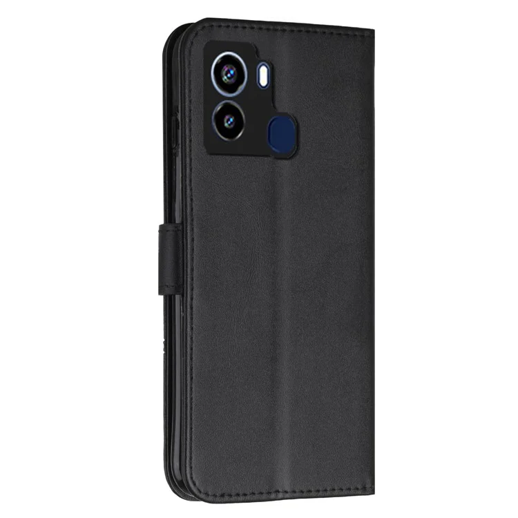 Linee di Cucitura Custodia Per Telefono Per Tecno Pop 6 4G, PU Pharst Pharffic Cover Per Caspertura PU Cittura - Nero