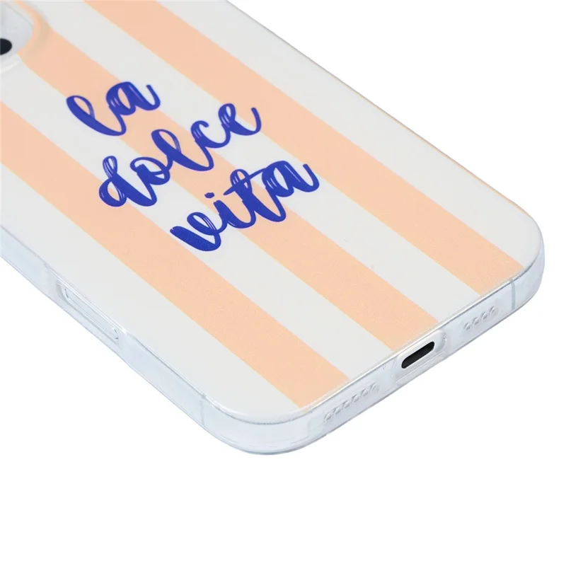 For iPhone 11 Pro Case Heat Transfer Striped Pattern Soft TPU Anti-Scratch Phone Cover - Orange