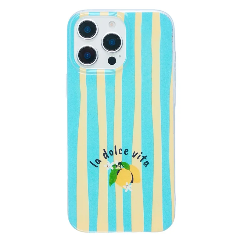 For iPhone 12 / 12 Pro Hoes Heat Transfer Gestreept Patroon Zachte TPU Anti-Krassen Telefoonhoes - Groen