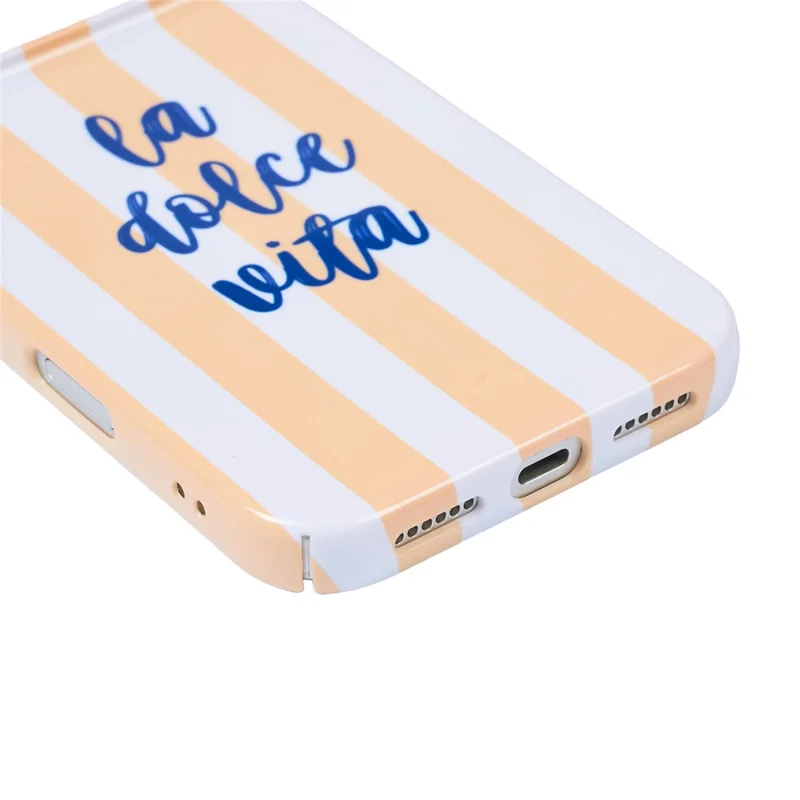 For iPhone 17 Pro Max Case IMD Striped Pattern Hard PC Protective Phone Cover - Orange