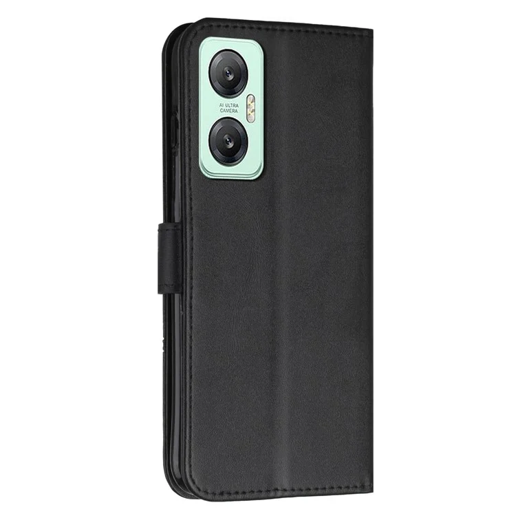 Per Infinix Hot 20 5G PU Linee di Cucitura in Pelle Stand Telefono Case di Portafoglio Anti-scratch Folio Flip Cover Con Cinturino - Nero