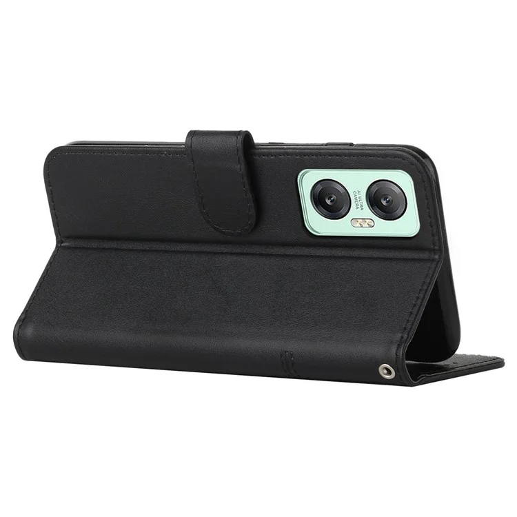 Per Infinix Hot 20 5G PU Linee di Cucitura in Pelle Stand Telefono Case di Portafoglio Anti-scratch Folio Flip Cover Con Cinturino - Nero