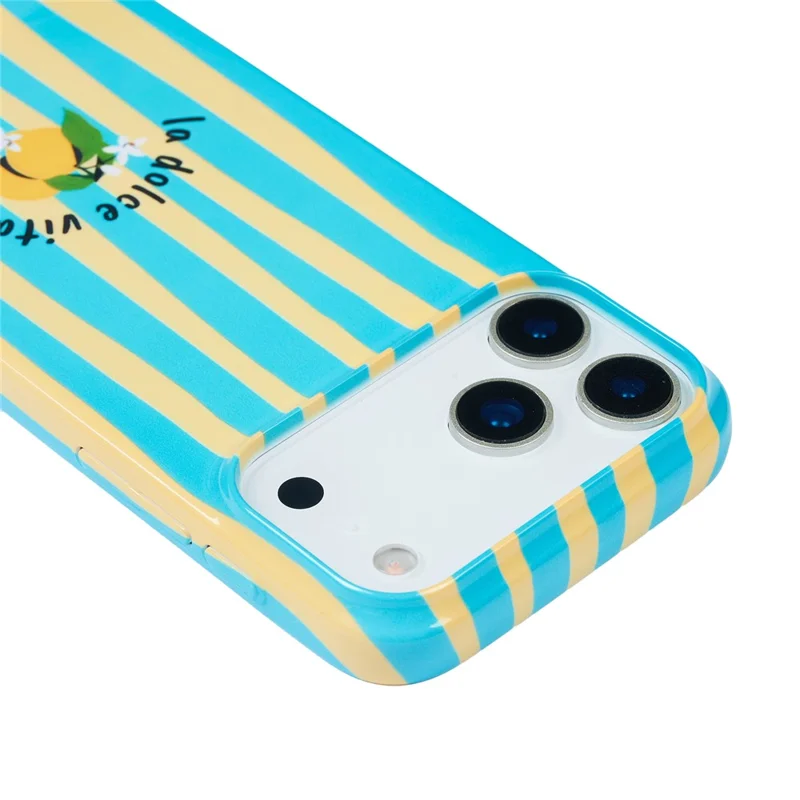 For iPhone 11 Pro Case IMD Striped Pattern Hard PC Protective Phone Cover - Green