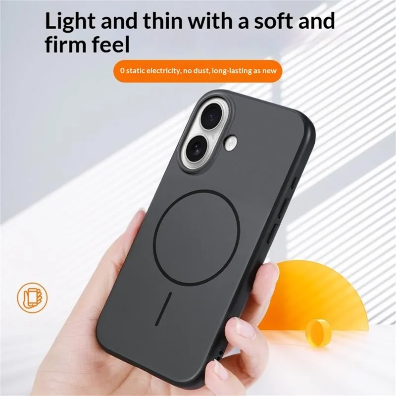 For iPhone 17 Magnetic Case Skin Feel PC TPU 2 in 1 Shockproof Phone Cover - Orange