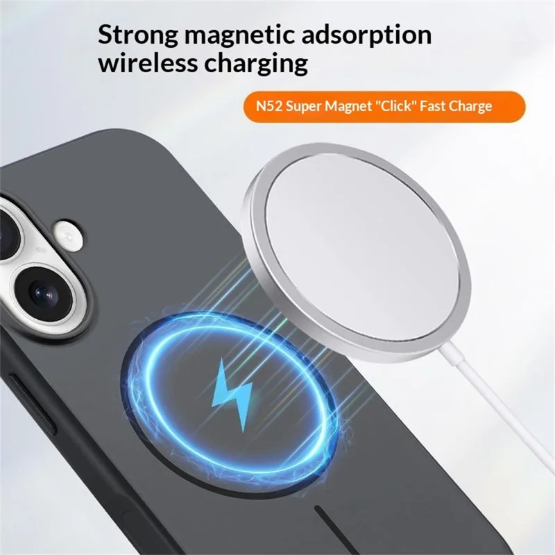 For iPhone 17 Magnetic Case Skin Feel PC TPU 2 in 1 Shockproof Phone Cover - Orange