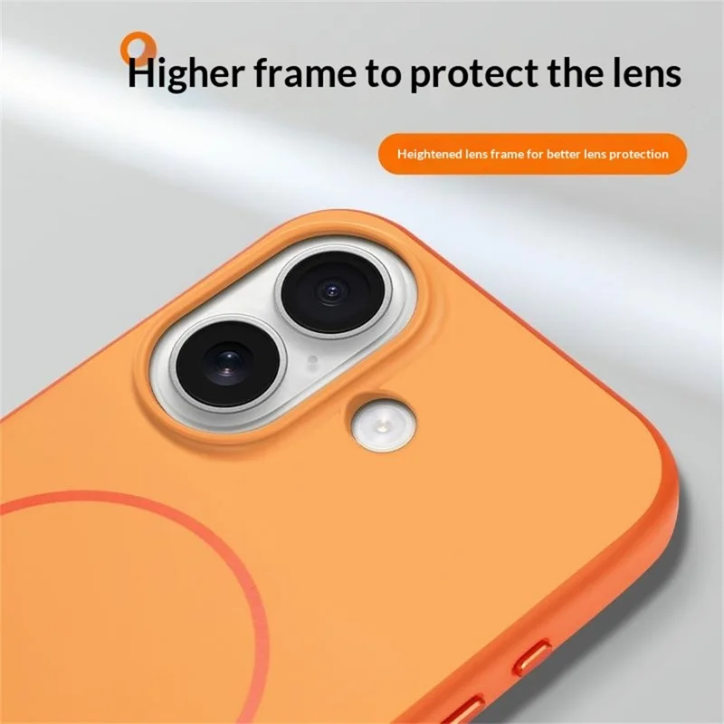 For iPhone 17 Magnetic Case Skin Feel PC TPU 2 in 1 Shockproof Phone Cover - Orange
