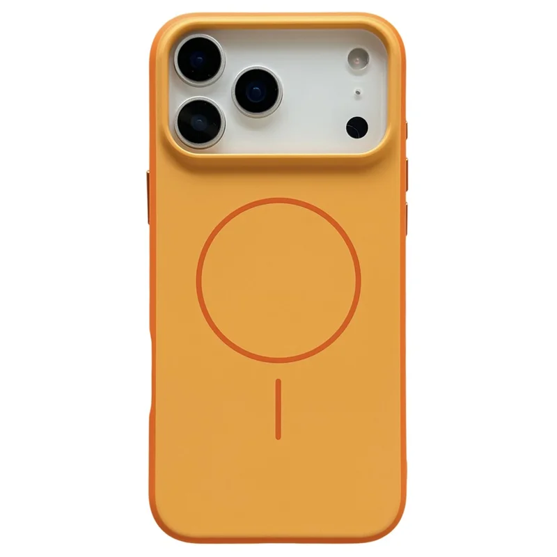 För iPhone 17 Pro Magnetisk Skal Skinnkänsla PC TPU 2 i 1 Chockabsorberande Telefonhölje - Orange