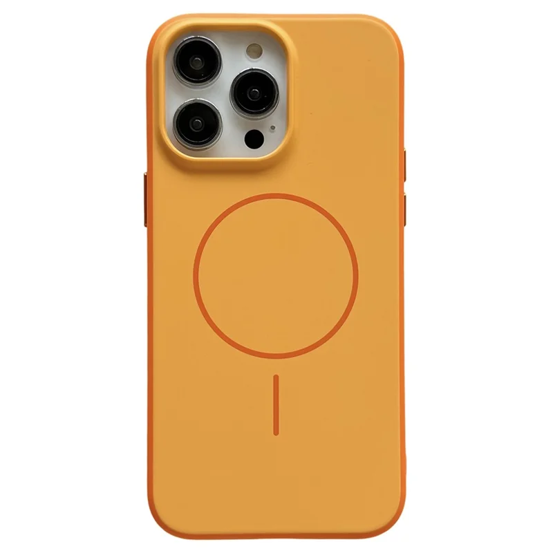 Voor iPhone 16 Pro Magnetische Hoesje met Huidgevoel PC TPU 2 in 1 Schokbestendige Telefoonhoes - Oranje