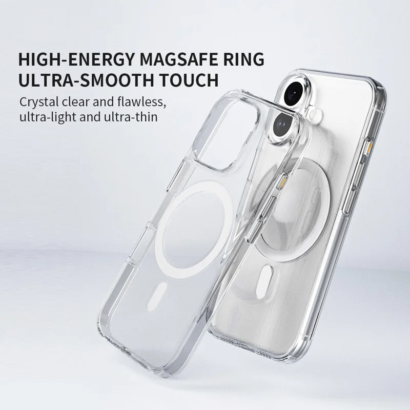 ZGA for iPhone 16 Magnetic Case Hard PC Anti-Scratch Clear Back Phone Cover - Transparent