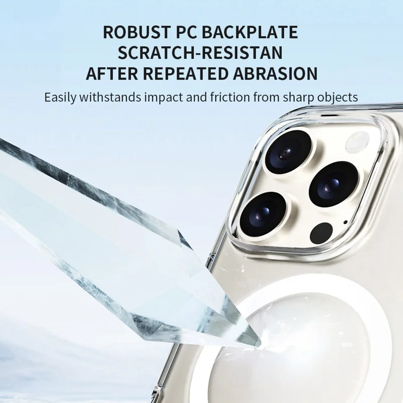 ZGA for iPhone 16 Magnetic Case Hard PC Anti-Scratch Clear Back Phone Cover - Transparent