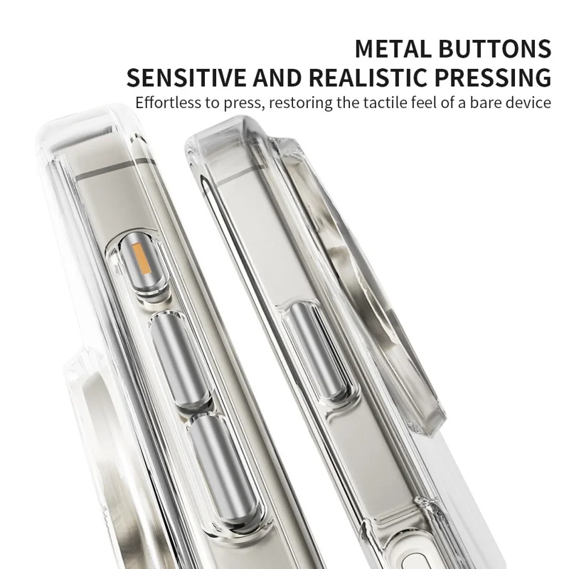 ZGA for iPhone 16 Magnetic Case Hard PC Anti-Scratch Clear Back Phone Cover - Transparent