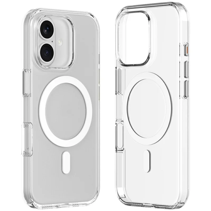 ZGA for iPhone 16 Plus Magnetic Case Hard PC Anti-Scratch Clear Back Phone Cover - Transparent