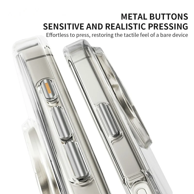 ZGA for iPhone 16 Pro Magnetic Case Hard PC Anti-Scratch Clear Back Phone Cover - Transparent