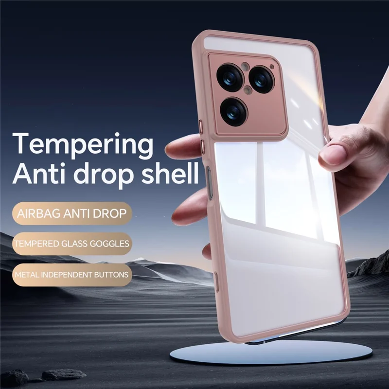 For Sony Xperia 1 VIII Case Acrylic TPU Metal Armor Shockproof Protective Cover - Pink