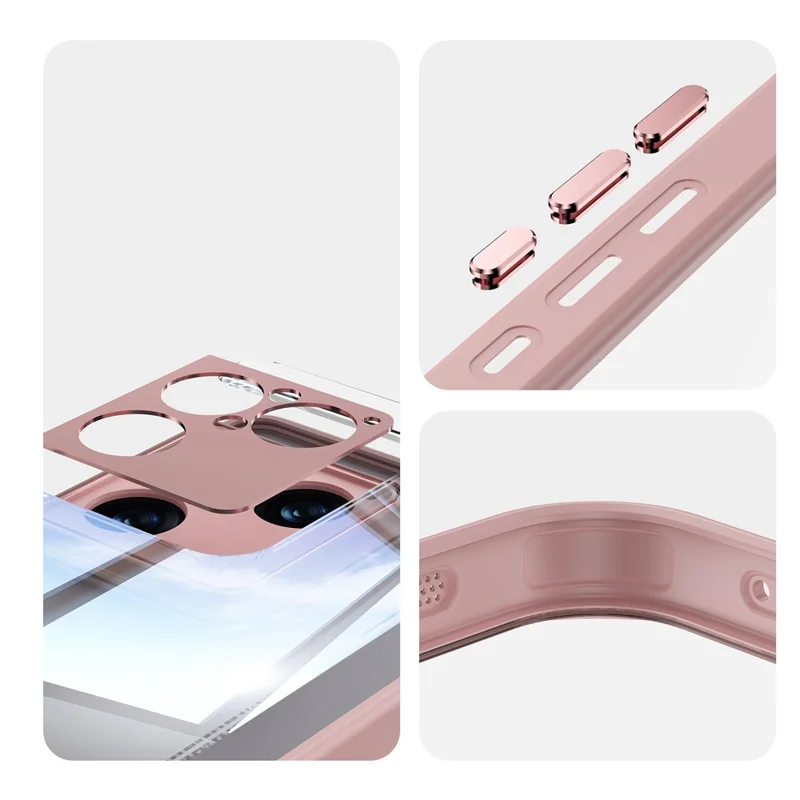 For Sony Xperia 1 VIII Case Acrylic TPU Metal Armor Shockproof Protective Cover - Pink