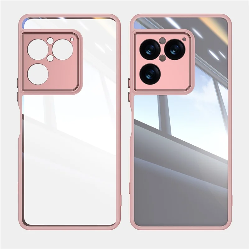For Sony Xperia 1 VIII Case Acrylic TPU Metal Armor Shockproof Protective Cover - Pink
