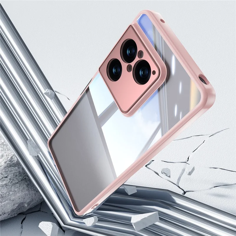 For Sony Xperia 1 VIII Case Acrylic TPU Metal Armor Shockproof Protective Cover - Pink