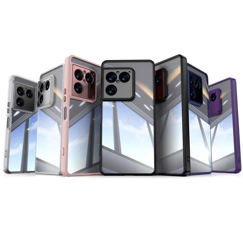 For Sony Xperia 1 VIII Case Acrylic TPU Metal Armor Shockproof Protective Cover - Pink