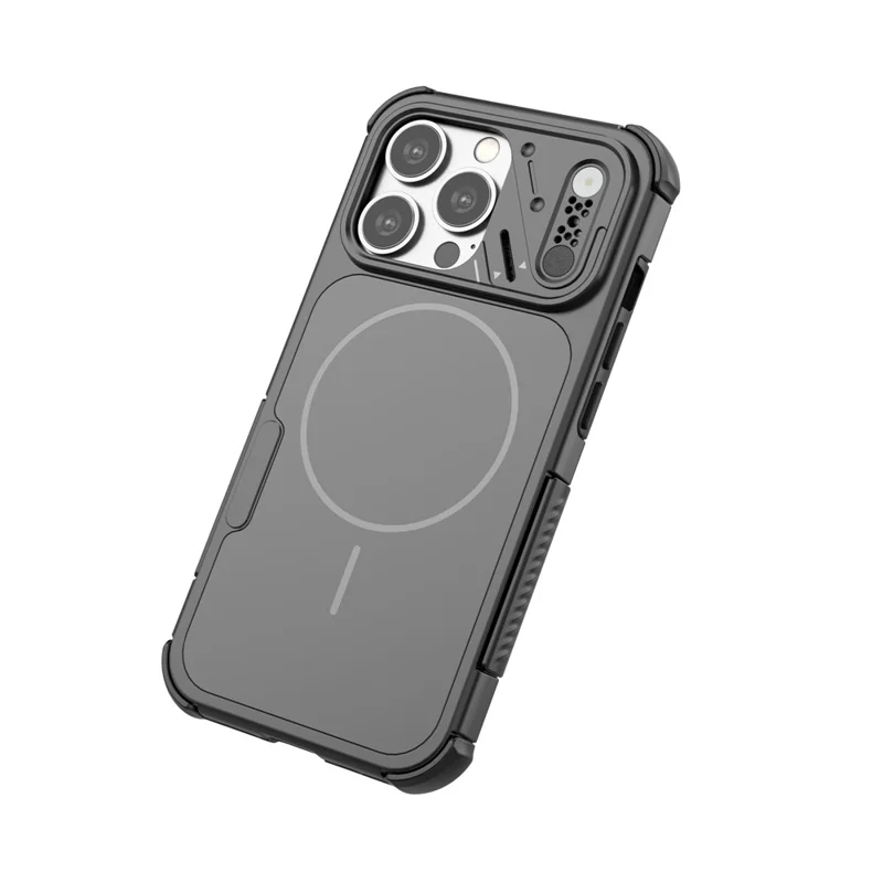 Für iPhone 13 Pro Hülle stoßfest Airbag PC+TPU Handyhülle kompatibel mit MagSafe – Schwarz