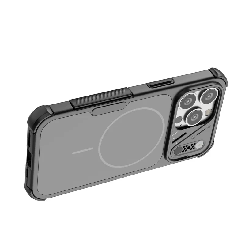 Für iPhone 13 Pro Hülle stoßfest Airbag PC+TPU Handyhülle kompatibel mit MagSafe – Schwarz