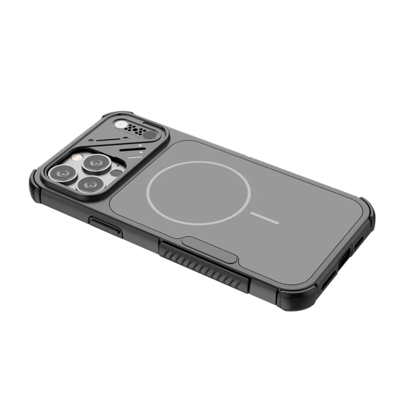 For iPhone 13 Pro Max Case Shockproof Airbag PC+TPU Phone Cover Compatible with MagSafe - Black