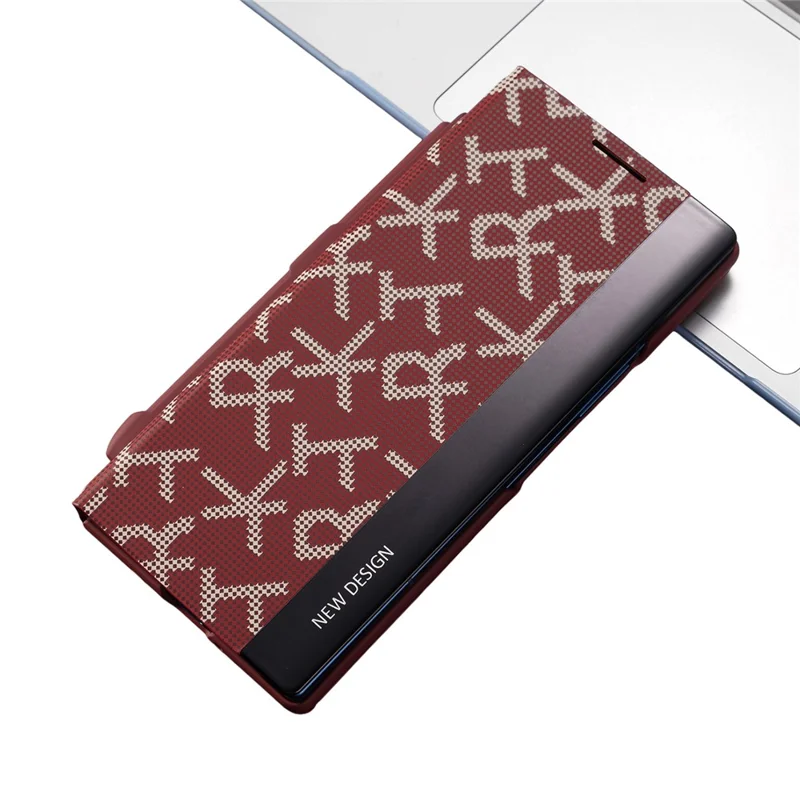 For Samsung Galaxy Z Fold8 Cases Geometric Pixel Pattern Kickstand Foldable PC Phone Cover with Stylus - Red