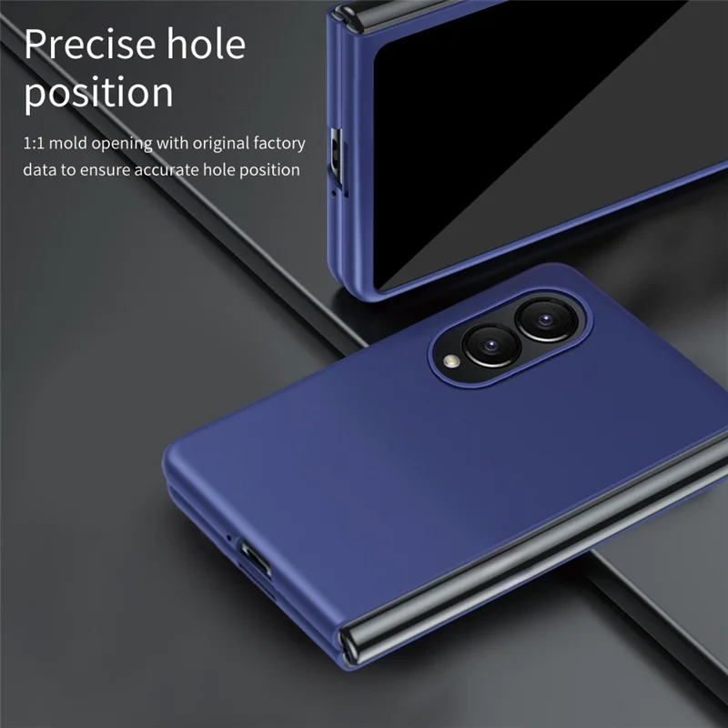 For Samsung Galaxy Z Fold 8 Wide Case Hard PC Electroplating Micro Frosted Protective Cover - Sapphire