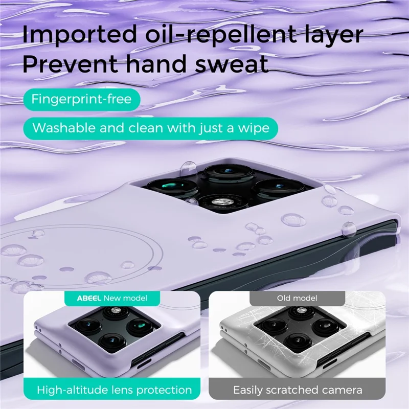 ABEEL Magnetic Case For Motorola Razr Fold 5G Skin Touch Liquid Silicone Phone Back Cover - Purple