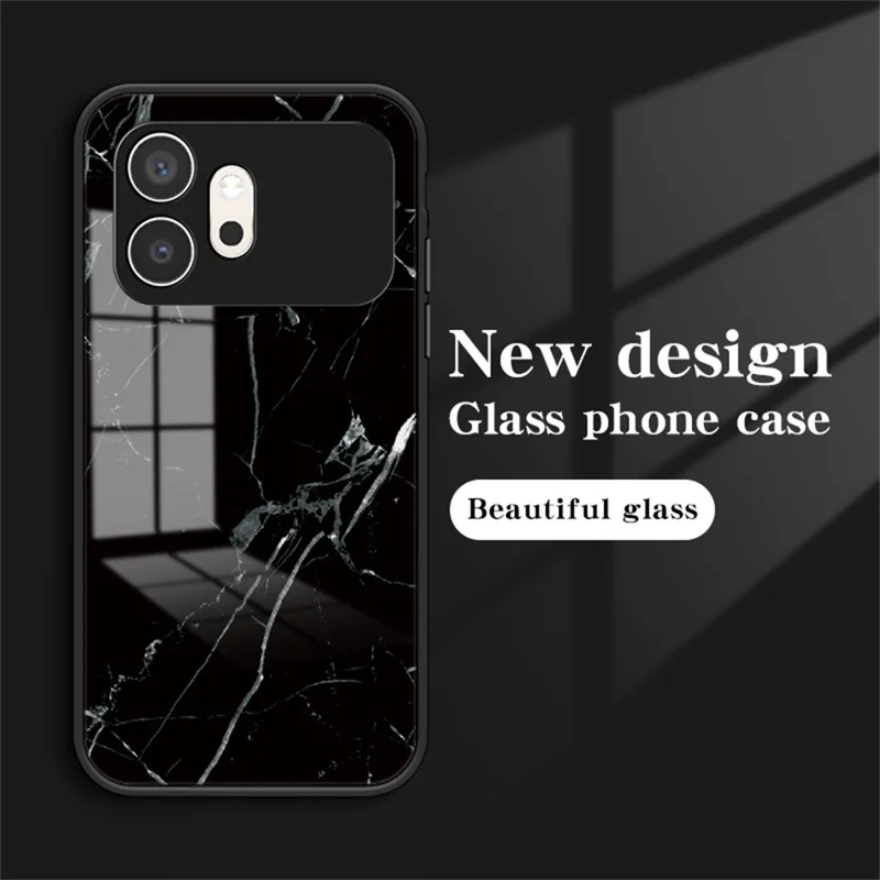 Cover per Honor 600 5G con Motivo Marmo, Custodia Protettiva in Vetro Temperato + PC + TPU - Marmo Bianco
