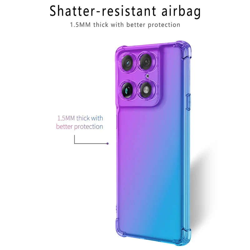 For Motorola Signature 5G Case Gradient Color TPU Anti-Drop Phone Cover - Purple  /  Blue