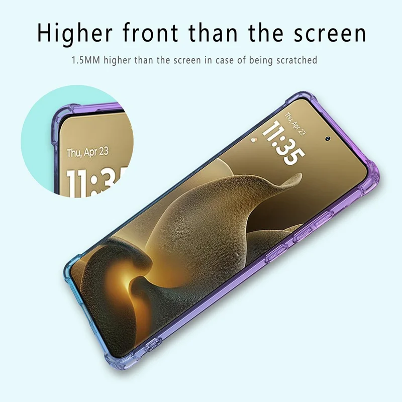 For Motorola Signature 5G Case Gradient Color TPU Anti-Drop Phone Cover - Purple  /  Blue