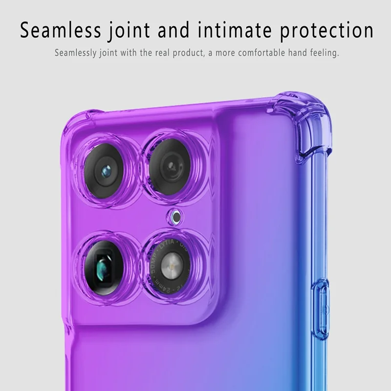 For Motorola Signature 5G Case Gradient Color TPU Anti-Drop Phone Cover - Purple  /  Blue