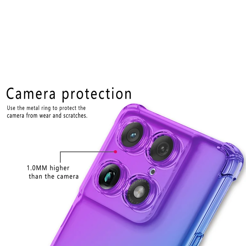 For Motorola Signature 5G Case Gradient Color TPU Anti-Drop Phone Cover - Purple  /  Blue