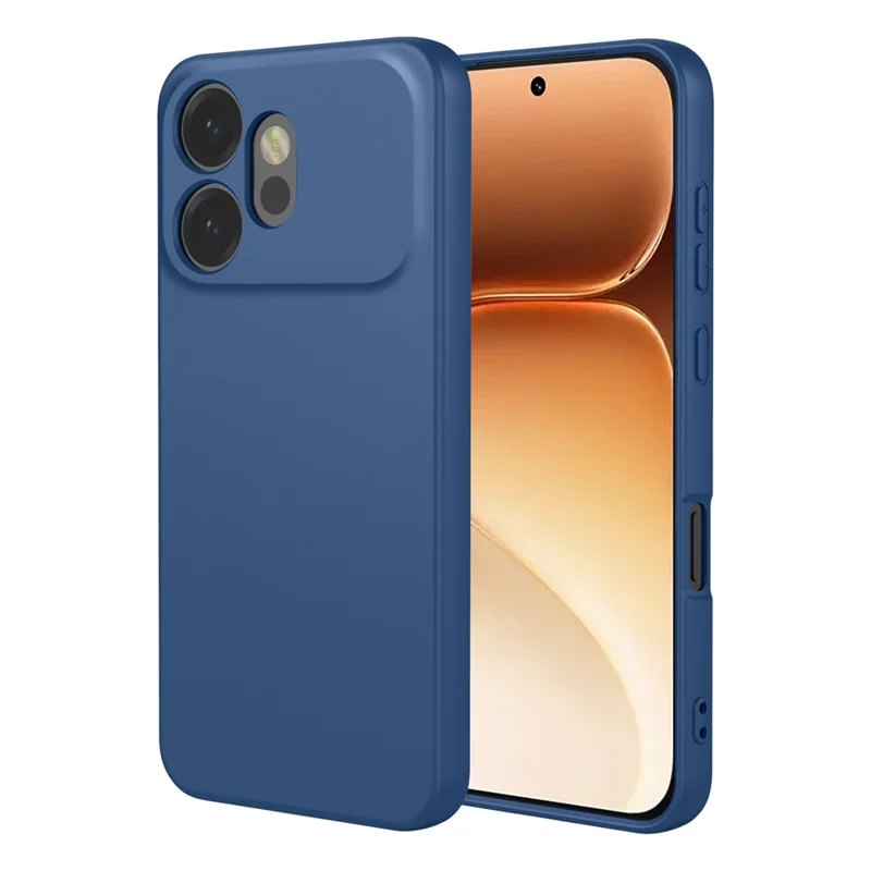 Voor Honor 600 5G Hoesje Vloeibare Silicone Gevoel Zachte TPU Beschermlaag - Blauw