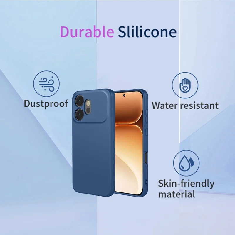 Voor Honor 600 5G Hoesje Vloeibare Silicone Gevoel Zachte TPU Beschermlaag - Blauw