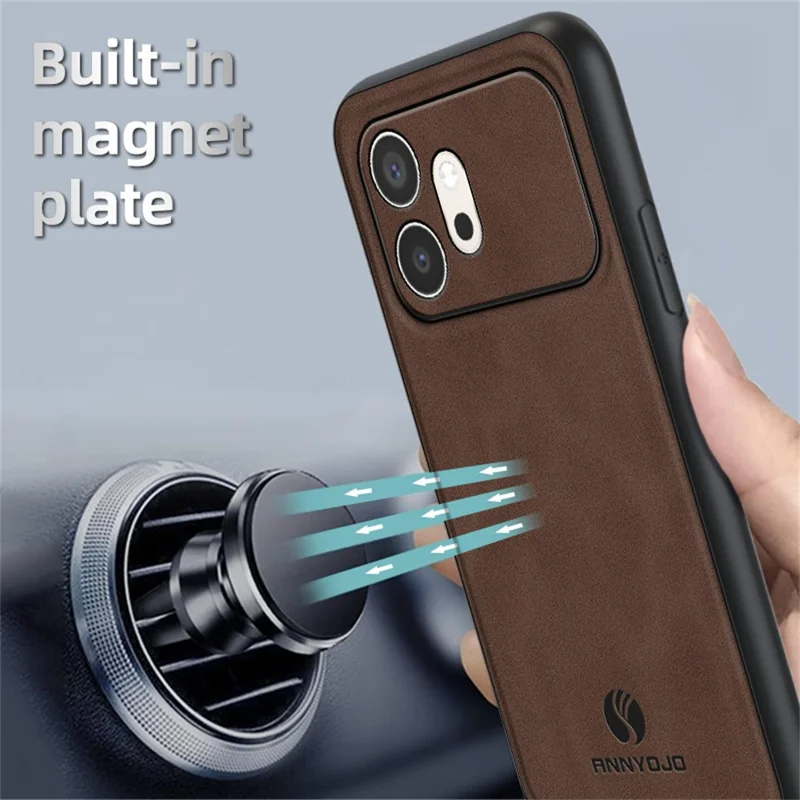 ANNYOJO For Honor 600 5G Phone Case PU Leather + PC + TPU Anti Drop Phone Back Cover - Green