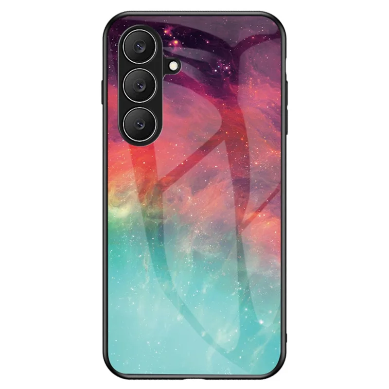 For Samsung Galaxy S26 FE Phone Case Starry Sky Pattern Tempered Glass Phone Cover - Color Starry Sky