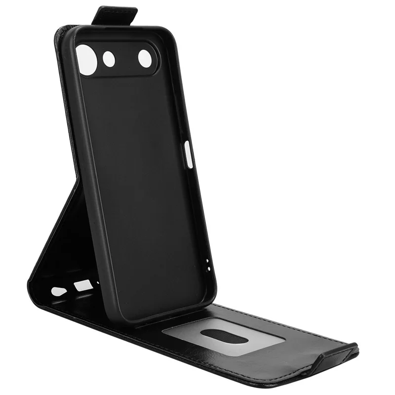 For TECNO Spark 50 5G Stand Case Magnetic Clasp Vertical Flip Leather Phone Cover with Card Holder - Black