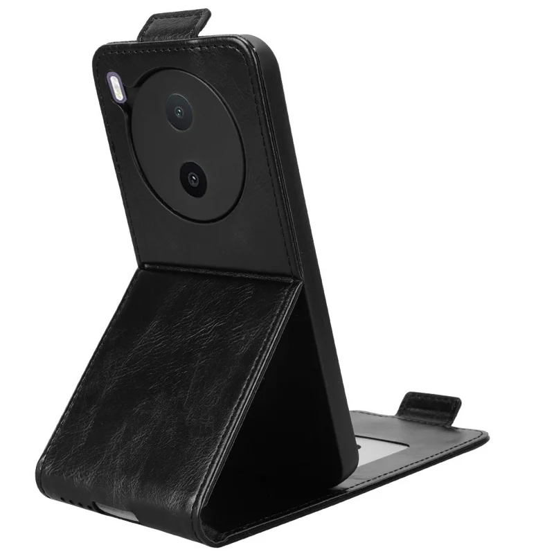 For vivo Y600 Pro 5G Stand Case Magnetic Clasp Vertical Flip Leather Phone Cover with Card Holder - Black
