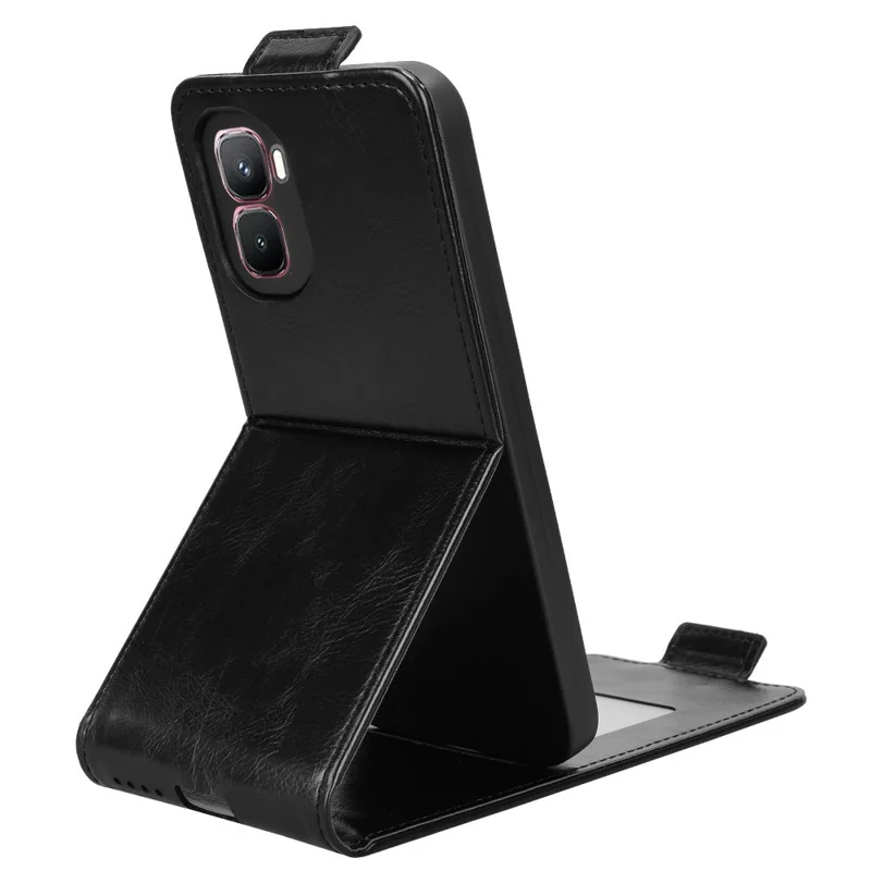 For Infinix GT 50 Pro 5G Stand Case Magnetic Clasp Vertical Flip Leather Phone Cover with Card Holder - Black