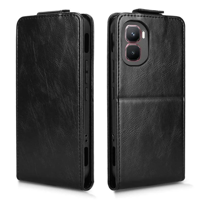 For Infinix GT 50 Pro 5G Stand Case Magnetic Clasp Vertical Flip Leather Phone Cover with Card Holder - Black