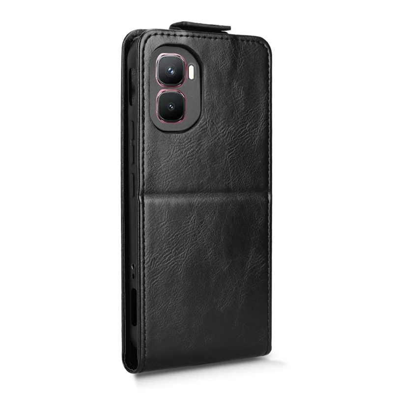 For Infinix GT 50 Pro 5G Stand Case Magnetic Clasp Vertical Flip Leather Phone Cover with Card Holder - Black