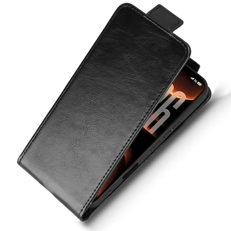 Cover con supporto per Infinix Note 60 Ultra 5G, custodia verticale con chiusura magnetica, rivestimento in pelle, con porta carte - Nero